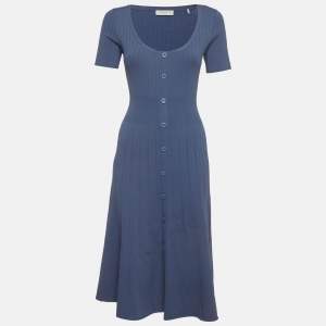 مملوكة مسبقًا فساتين ساندرو أزرق مضلع متوسطة الحجم