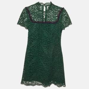 Pre Owned Sandro Green Cord Lace Mini Dress S