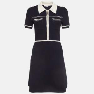 Sandro Navy Blue Aliette Knit Mini Dress S