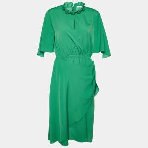 Sandro Green Chiffon Cut-Out Rebella Midi Dress L