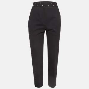Sandro Black Studded Stretch Crepe Trousers S