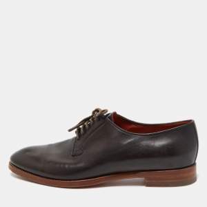 Santoni Brown Leather Lace Up Oxfords Size 39