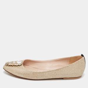 SJP Sarah Jessica Parker Gold Glitter Ballet Flats Size 37