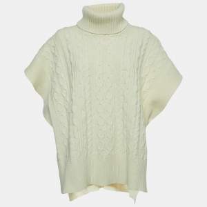 See by Chloe Cream Cable Knit Turtleneck Sweater M