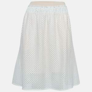 See by Chloe White/Pink Eyelet Lace Short Skirt S