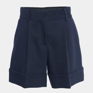 See by Chloe Navy Blue Gabardine Pleated Shorts M