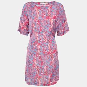 See By Chloe Pink/Blue Printed Silk Mini Dress M