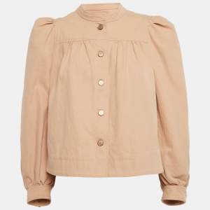 Pre Owned See by Chloe Beige Cotton Blend Puffed Sleeve Jacket M 