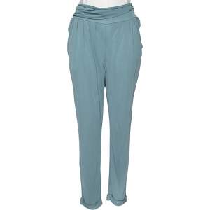 See by Chloe Blue Crepe Pleated Detailed Trousers M
