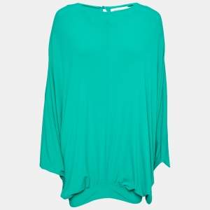 See by Chloe Green Jersey Draped Oversized Top M