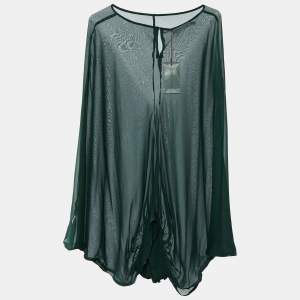 مملوكة مسبقًا See by Chloe Dark Green Silk Oversized Top M