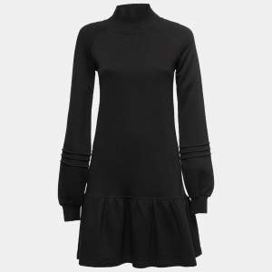 See by Chloe Black Knit High-Neck Sweater Dress S