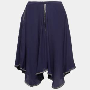 See by Chloe Dark Purple Crepe Asymmetrical Knee Length Skirt M