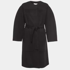 See by Chloe Black Wool Open-Front Belted Coat S