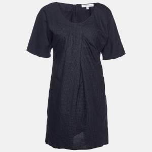 See by Chloe Grey Checked Wool & Cotton Shift Dress S