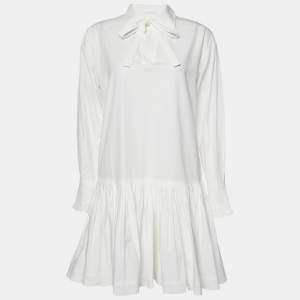 See by Chloe White Cotton Drop Waist Flared Dress S