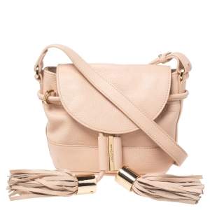 See By Chloe Pale Peach Leather Vicky Crossbody Bag