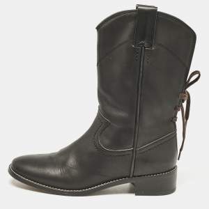 See by Chloe Black Leather Mid Calf Boots Size 37