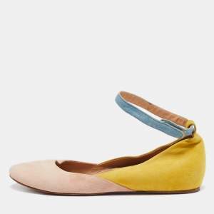 See by Chloe Tricolor Suede Ankle Strap Ballet Flats Size 37