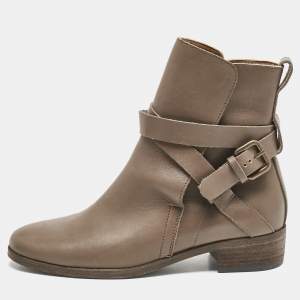 See by Chloe Brown Leather Ankle Length Boots Size 36.5