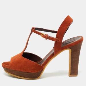 Pre Owned See by Chloe Brown Suede Platform Sandals Size 41