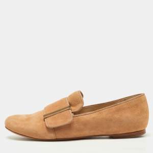 See by Chloe Beige Suede Slip On Loafers Size 39