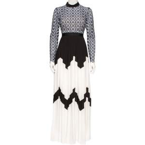 Self-Portrait Monochrome Sweetheart Lace Long Sleeve Maxi Dress S