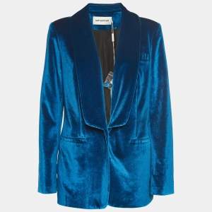 Self Portrait Blue Velvet Blazer L