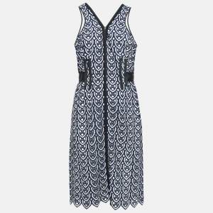 Self-Portrait Navy Blue Guipure Lace Midi Dress M