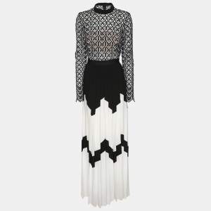 Self-Portrait Multicolor Crochet Sweetheart Maxi Dress S