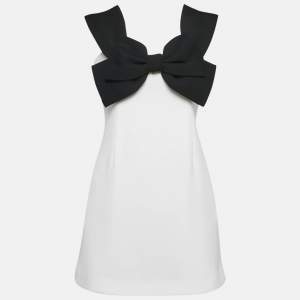 Self-Portrait White Crepe Bow Detail Off-Shoulder Mini Dress M