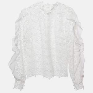Self-Portrait Floral Lace Sheer Blouse L