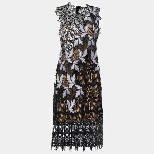 Self-Portrait Lilac Guipure Lace Patchwork Midi Dress M