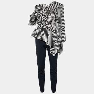 Self-Portrait Monochrome Cotton Ruffle Detail Jumpsuit S