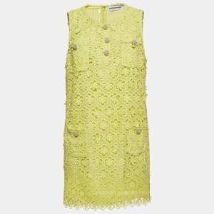 Self-Portrait Yellow Guipure Lace Mini Dress L