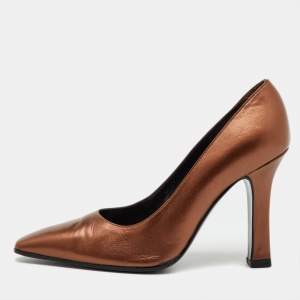 Sergio Rossi Metallic Brown Leather Pumps Size 37