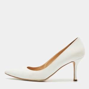 Sergio Rossi White Leather Pointed Toe Pumps Size 40