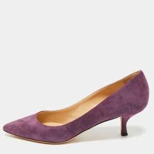 Sergio Rossi Purple Suede Pointed Toe Pumps Size 38