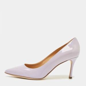 مملوكة مسبقًا Sergio Rossi Size 38 Lilac Purple Patent Leather Pointed Toe Pumps