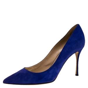Pre Owned Sergio Rossi Purple Suede Pointed Toe Pumps Size 41