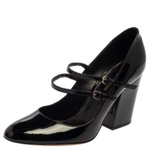 Pre Owned Sergio Rossi Black Patent Leather Mary Jane Pumps Size 36