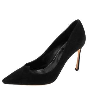 Pre Owned Sergio Rossi Black Suede Pointed Toe Pumps Size 39