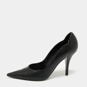 Pre Owned Sergio Rossi Black Leather Pointed Toe Pumps Size 39