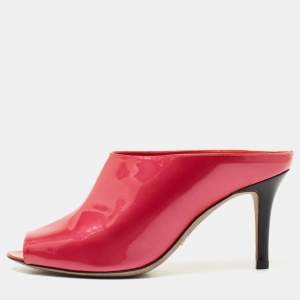 Pre Owned Sergio Rossi Pink Patent Leather Mules Size 35