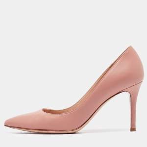 Pre Owned Gianvito Rossi Pink Leather Gianvito Pumps Size 36
