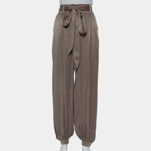 Shona Joy Olive Green Textured Twill belted Elton Joggers M