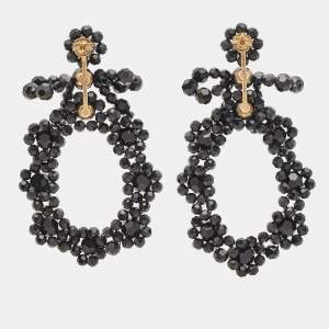 مملوكة مسبقًا Simone Rocha Black Beaded Gold Tone Earrings