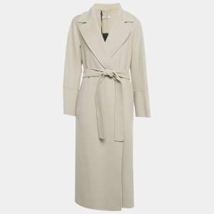 Pre Owned S'Max Mara Beige Wool Belted Elisa Coat L