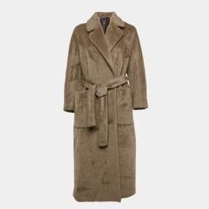 S'Max Mara Beige Alpaca Fur Mid-Length Coat M