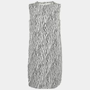 S'Max Mara White Printed Cotton Blend Sleeveless Short Dress S